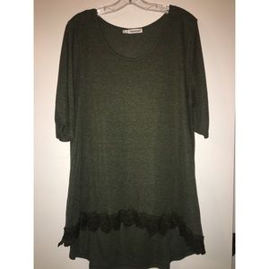 Maurices Olive High-Low Tunic Top Size 3 or 24